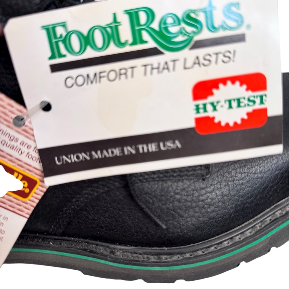 Hy-Test FootRests Mens 9 3E Steel Toe Work Boots Black Leather Union Made USA - Picture 4 of 11